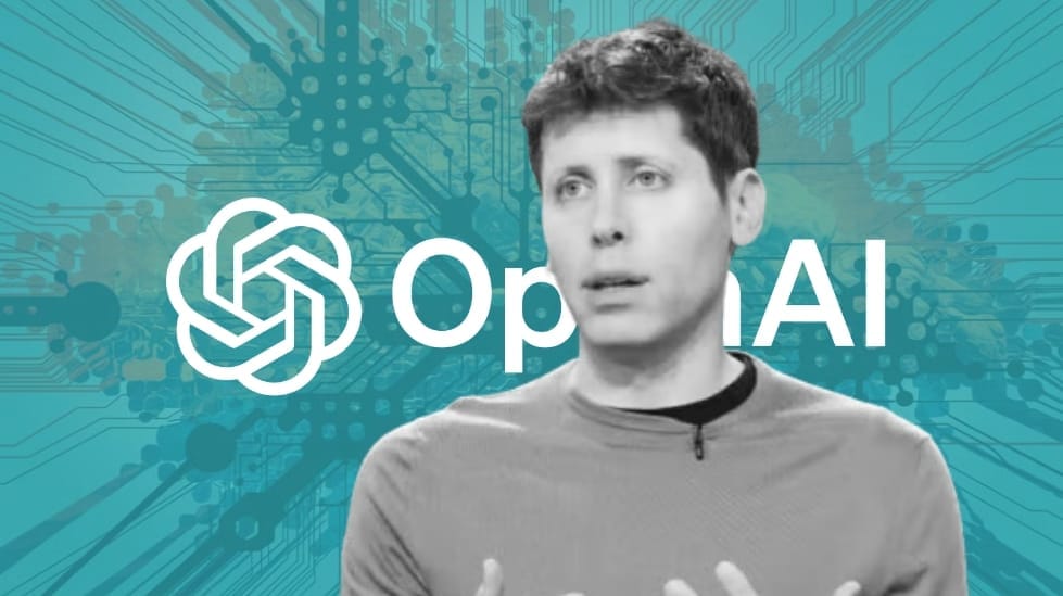 OpenAI CEO SamAltman with openai logo and green background