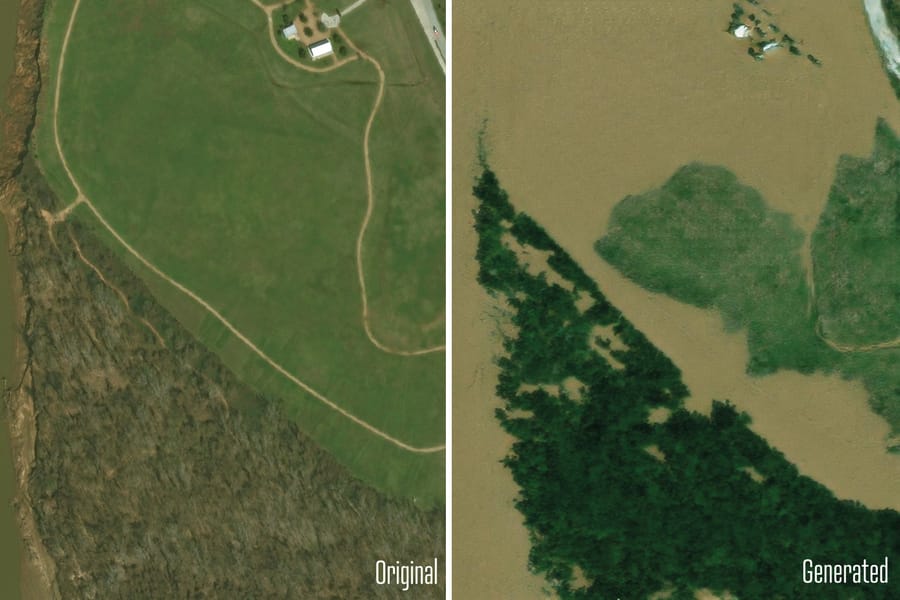 New AI Tool Creates Realistic Satellite Images of Future Flooding