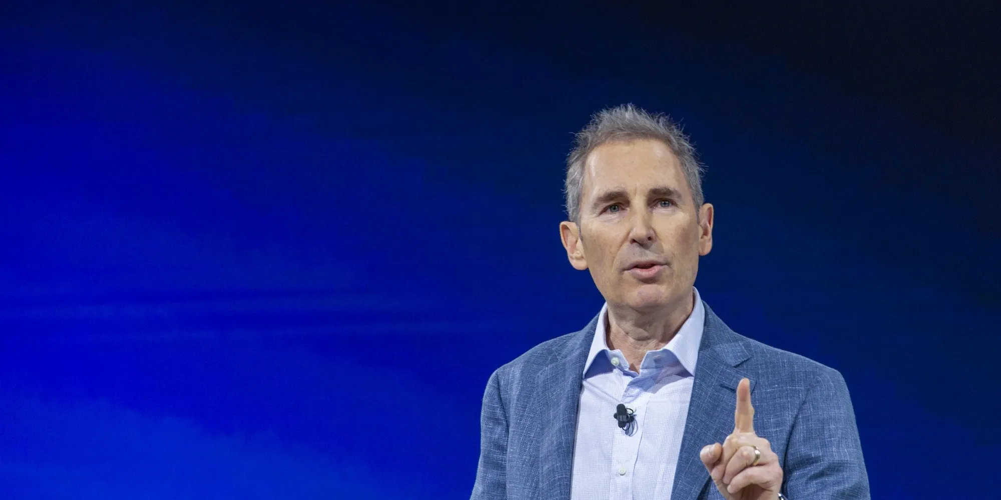 Amazon CEO Andy Jassy on stage
