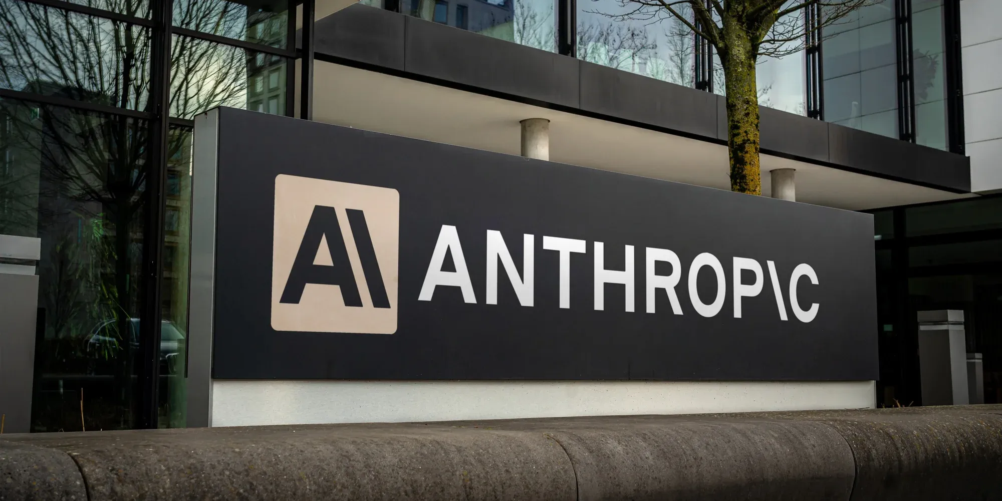 Anthropic sign outside an office building