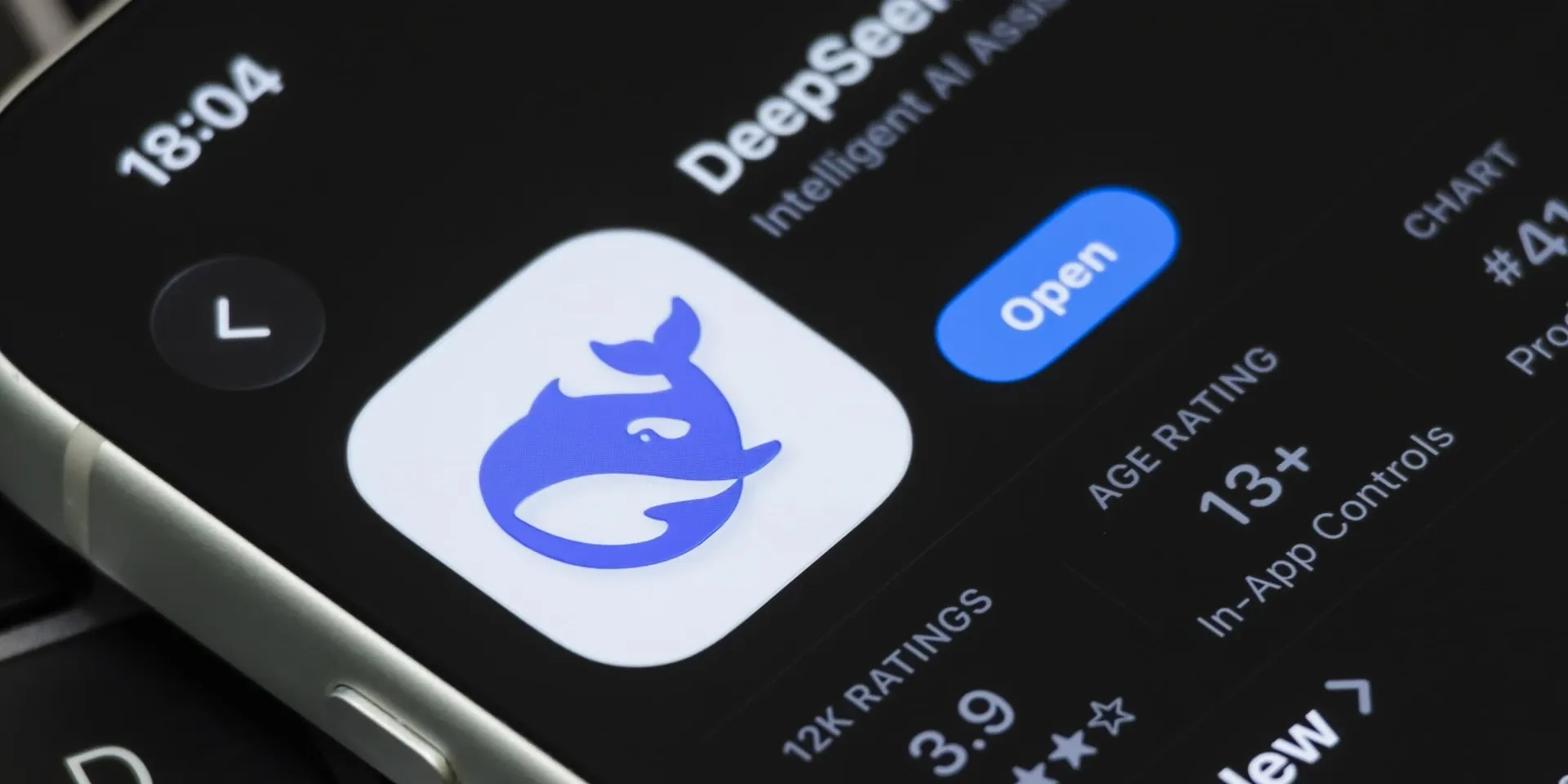 DeepSeek app page on a smartphone