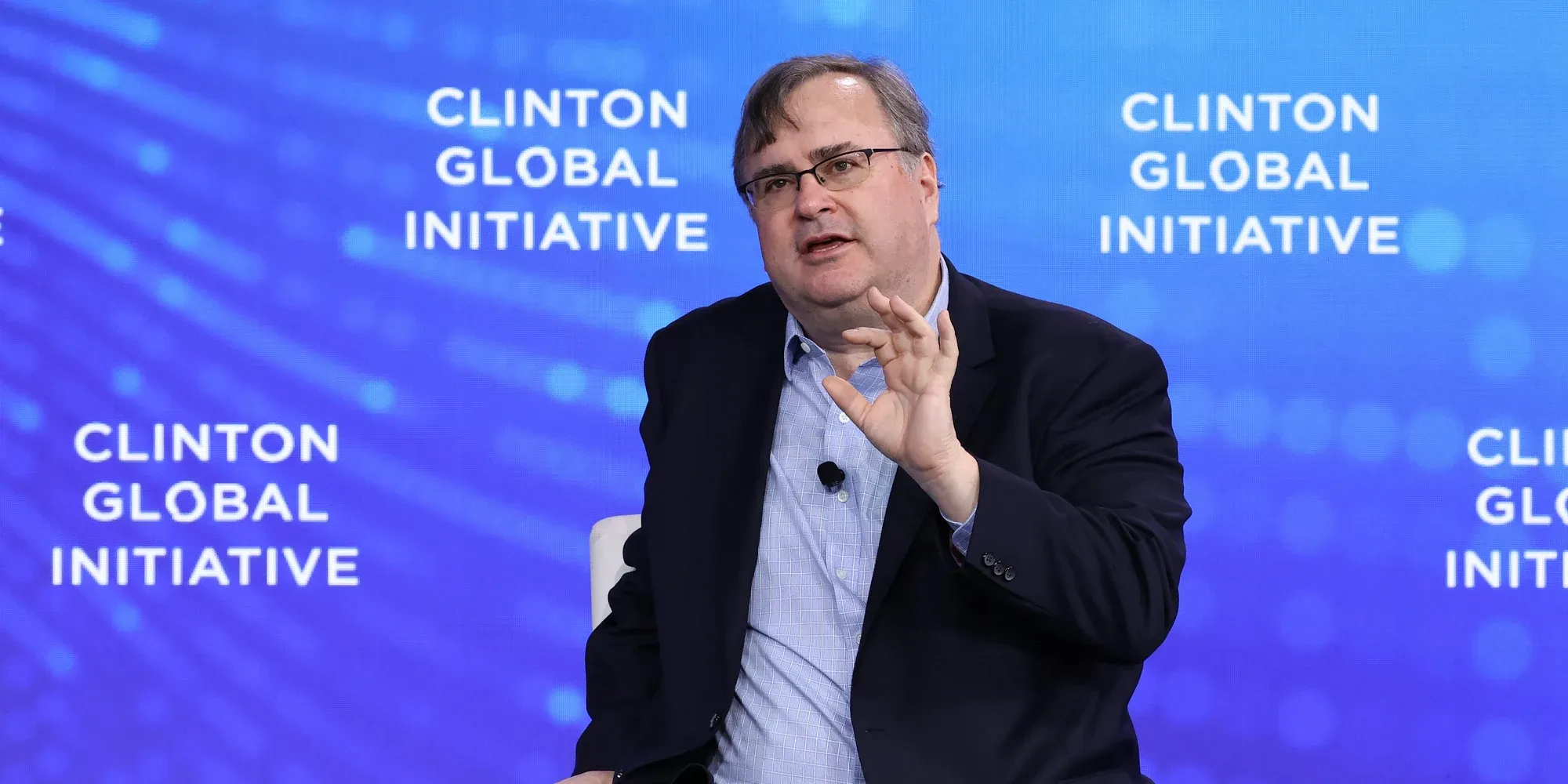 Reid Hoffman speaking at the Clinton Global Initiative