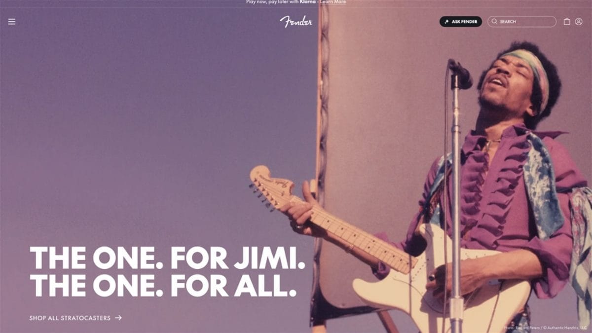 Fender's The One For All campaign features Jimi Hendrix and a Stratocaster