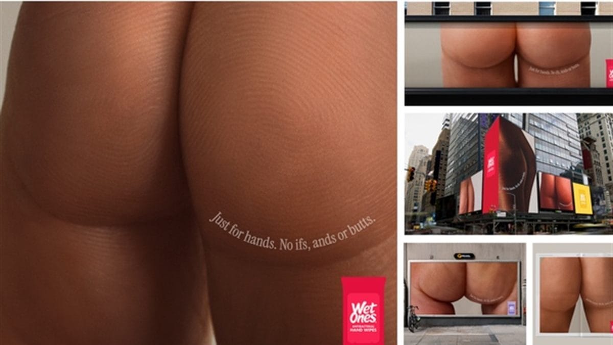 Wet Ones' hand-only campaign imagery and New York outdoor placements
